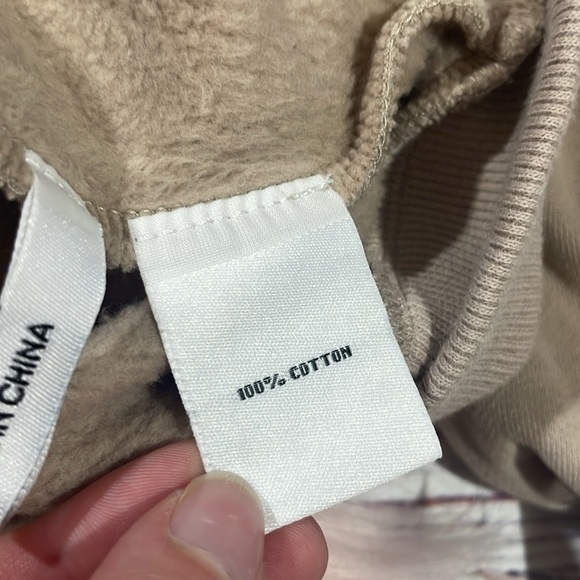 Madeleine Thompson Taupe Puff Sleeve Crewneck Classic Sweatshirt - Picture 9 of 9